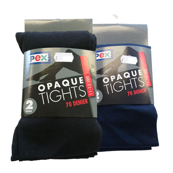 Opaque Tights 70 Den Navy or Black Thumbnail
